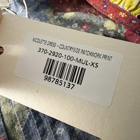 Doen Nicoletta Patchwork Print Organic Cotton Midi Dress Size XS - Picture 4 of 13